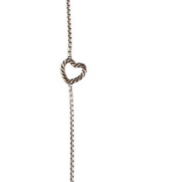 DAVID YURMAN STERLING SILVER 925 LONG HEART STATION TOGGLE CLASP NECKLACE - Picture 6 of 8